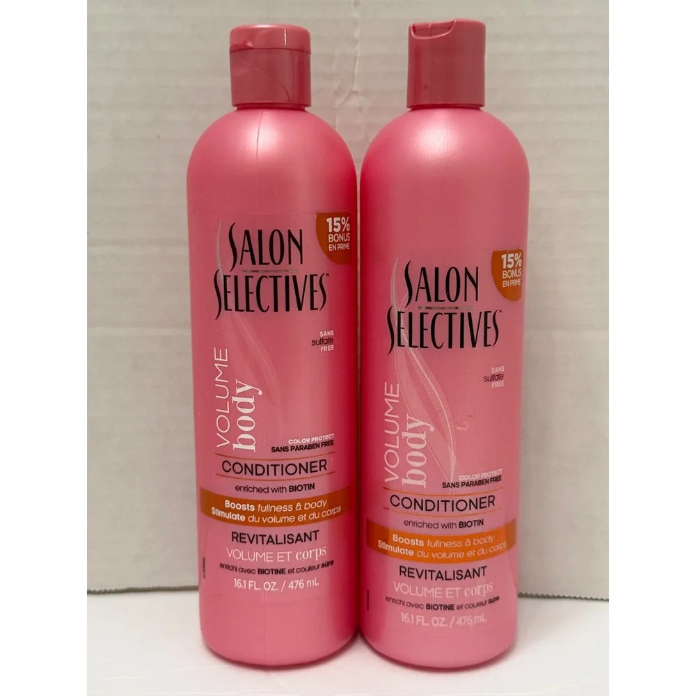 Salon Selectives Volume Body Conditioner Biotin Sulfate Free 16.1oz 2 Pack